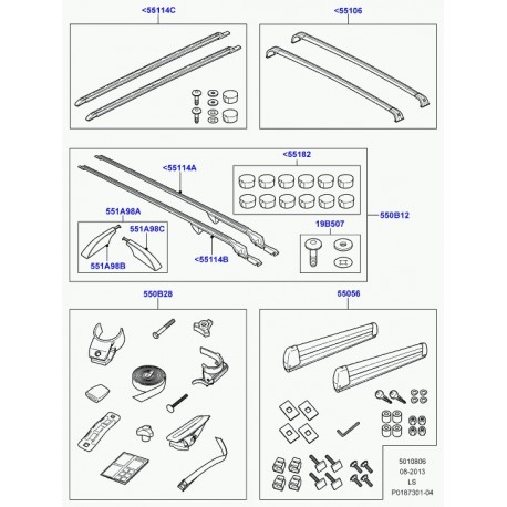 Land rover kit installation galerie de toit Discovery 3 (LR006445)