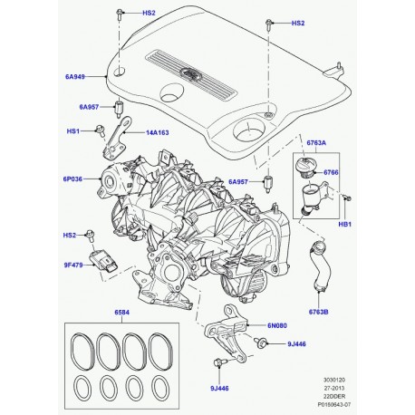 Land rover support collecteur Evoque (LR006682)