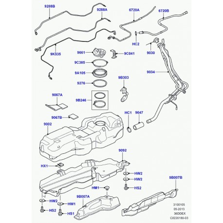 Land rover jeu de joints toriques Discovery 3, Range Sport (LR006778)