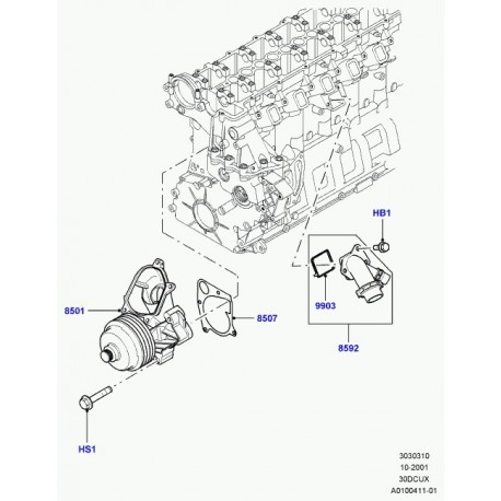 Land rover coude de sortie moteur Freelander 1 et Range L322 (LR006797)