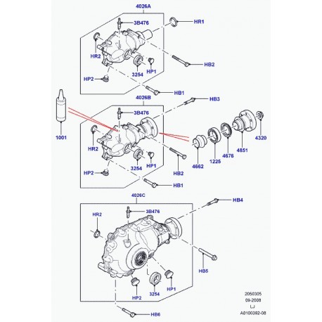 Land rover jeu de joints Range L322 (LR007040)