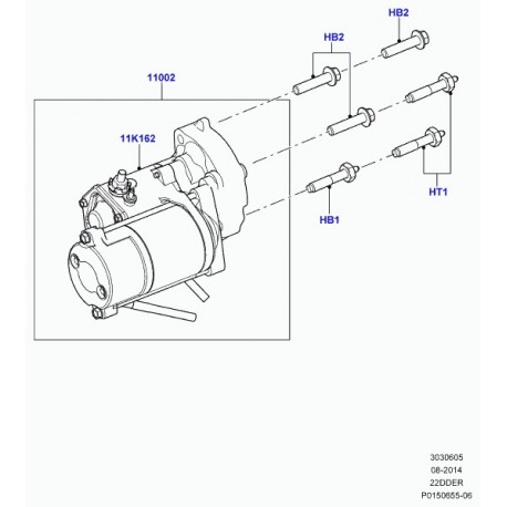 Land rover demarreur Discovery Sport,  Freelander 2,  Evoque (LR007373)