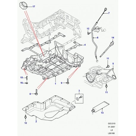 Land rover carter-huile moteur Defender 90, 110, 130 (LR007598)