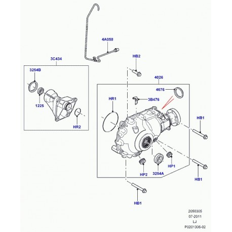 Land rover joint spy boite de transfert Range L322 (LR007769)