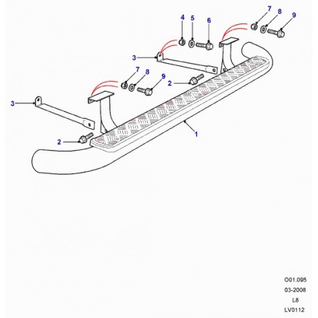 Land rover marchepied carrosserie Defender 110 (LR008374)