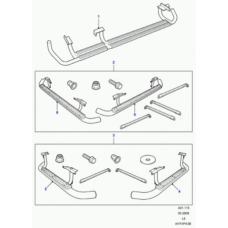 Land rover kit marchepied Defender 90 (LR008379)