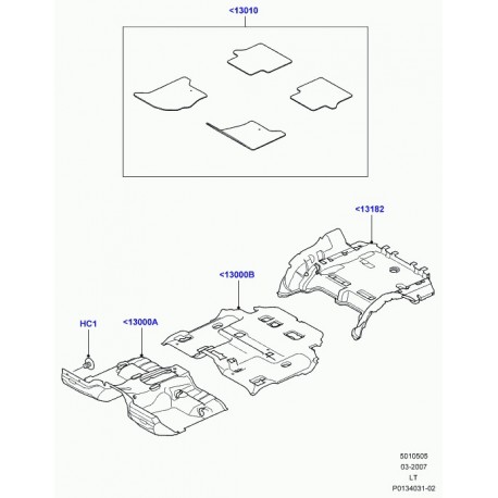 Land rover tapis plancher arriere Range Sport (LR008704)