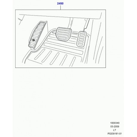 Land rover Kit pedalier Discovery 3 et Range Sport (LR008713)