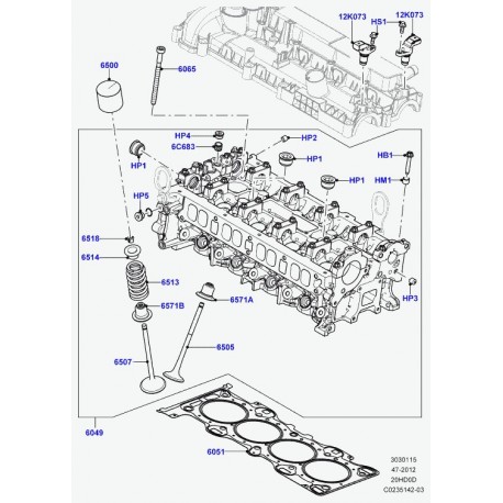 Land rover clavette de ressortde soupape Evoque et Range Sport (LR008878)