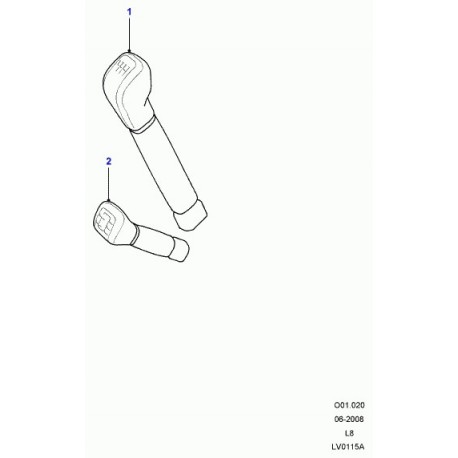 Land rover boule levier changement vitesses Defender 90, 110, 130 (LR008904)