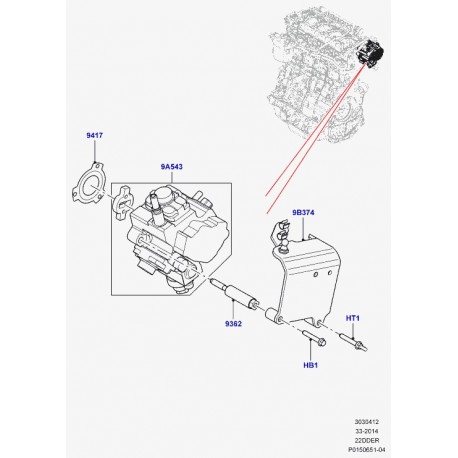 Land rover joint couvercle pompe alimentation Evoque (LR009028)