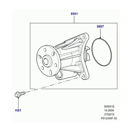 Land rover pompe à eau Discovery 3, Range Sport (LR009324)