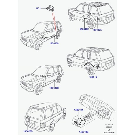 Land rover fil de connexion +-radio Range L322 (LR009682)