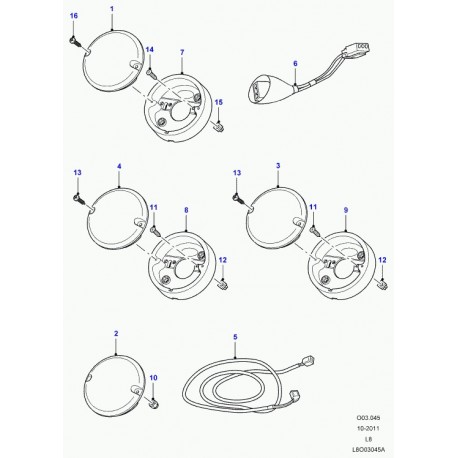 Land rover feu indicateur de direction led 95 mm Defender 90, 110, 130 (LR009792)