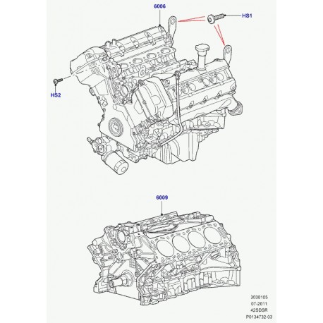 Land rover moteur deshabille Range Sport (LR010165)