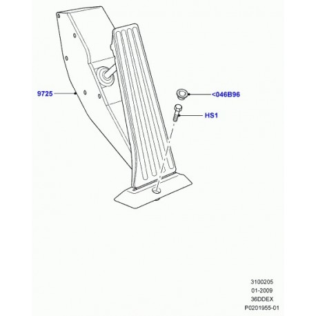 Land rover pedale d'accélérateur Range L322 (LR010295)