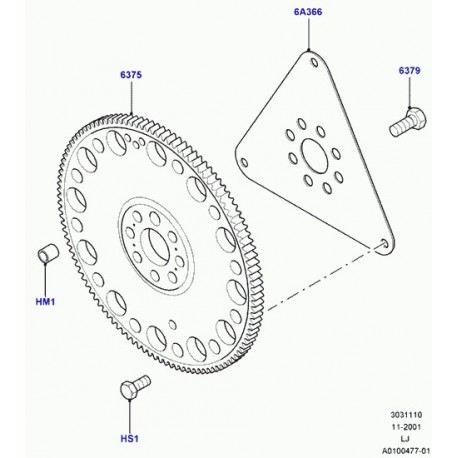 Land rover vis a tete hexagonale Range L322 (LR010406)