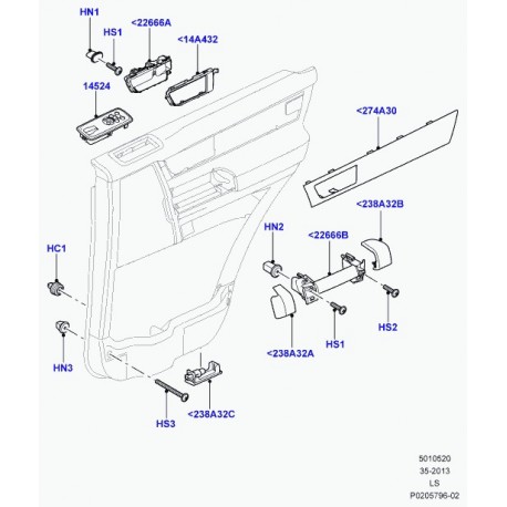 Land rover couvercle garniturede porte Discovery 3 (LR010548)