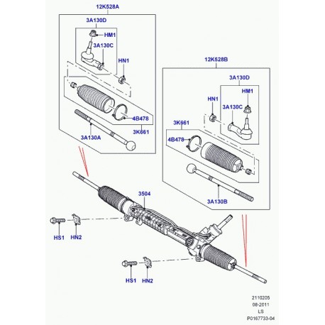 Land rover necessaire reparation barre accouplement Discovery 3, 4 (LR010667)