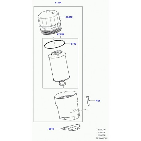 Land rover filtre à huile Range Sport (LR010722)