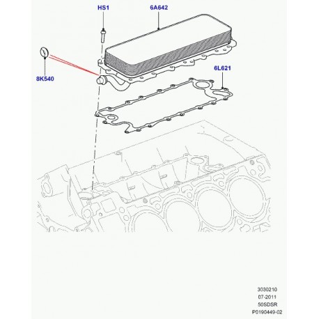 Land rover joint refroidisseur d'huile Range Sport (LR010770)