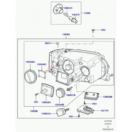 Land rover resistance chutrice-phare Range L322 (LR010785)