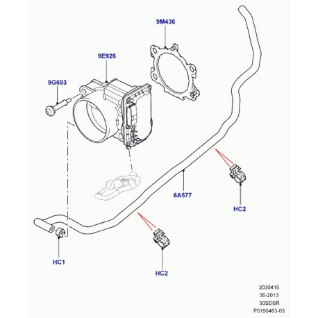 Land rover corps de papillon et moteur Range Sport (LR010814)