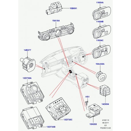 Land rover interrupteur d'eclairage Discovery 3 (LR010880)
