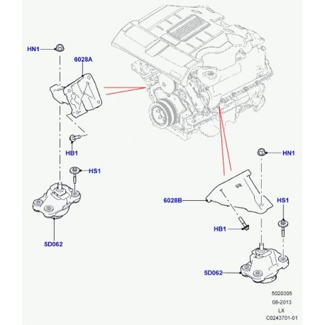 Land rover boulon Range Sport (LR011068)