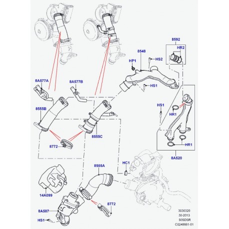 Land rover agrafe tuyau flexible Range Sport (LR011158)