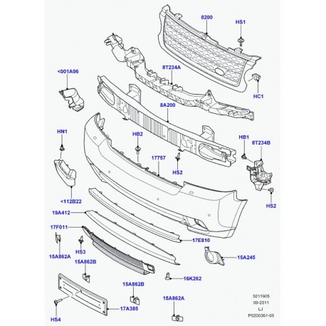 Land rover support Range L322 (LR011467)