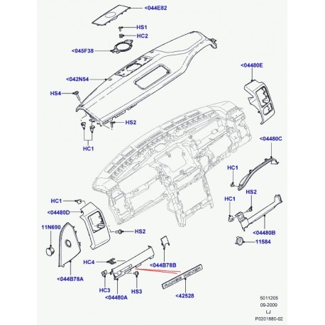 Land rover cache ouverture arbre direction Range L322 (LR011516)