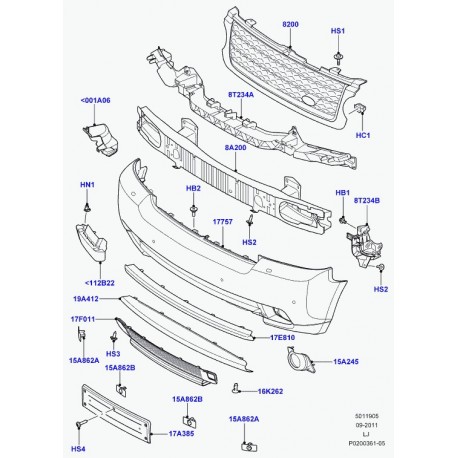 Land rover support fixation d'aile Range L322 (LR011574)