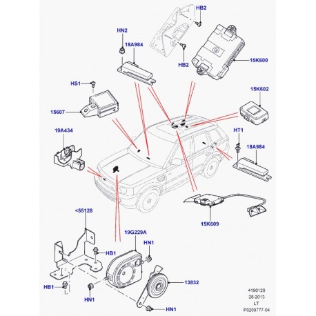 Land rover avertisseur Discovery 3, Range L322, Sport (LR011600)