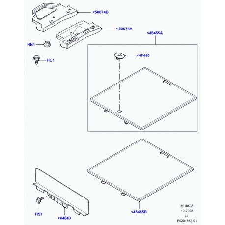 Land rover tapis antiderapant coffre bagage Range L322 (LR011679)