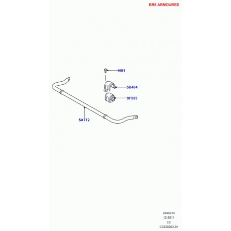 Land rover barre stabilisatrice arriere Discovery 3 (LR011921)