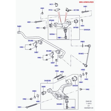 Land rover agrafe speciale Discovery 3 (LR011926)