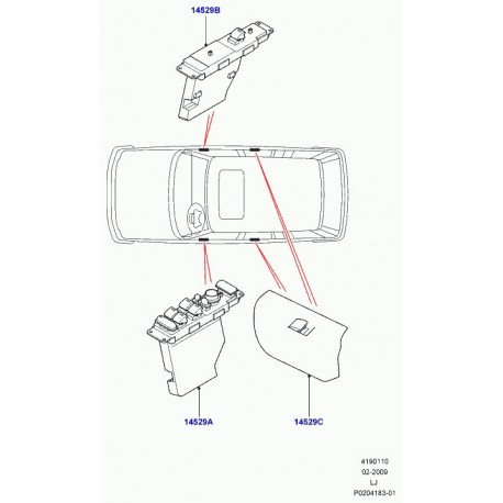 Land rover interrupteur Range L322 (LR012038)