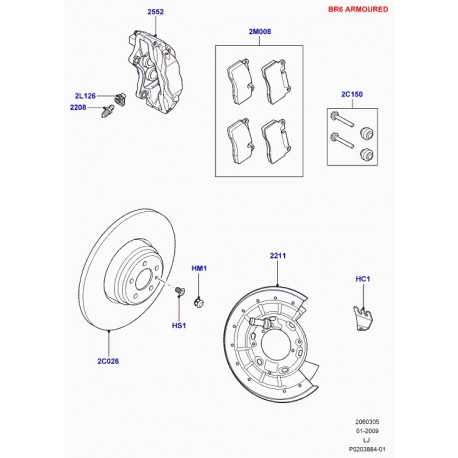 Land rover disque de frein Discovery 3, 4 (LR012205)