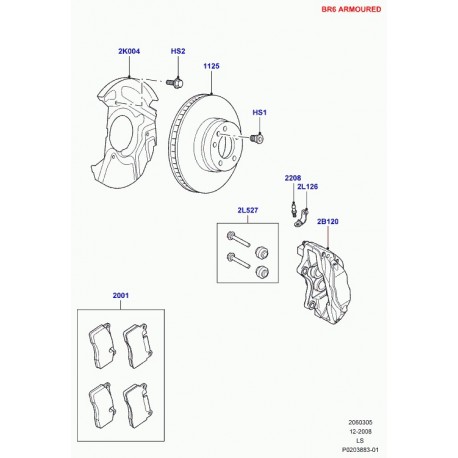 Land rover disque de frein Discovery 3, 4 (LR012232)