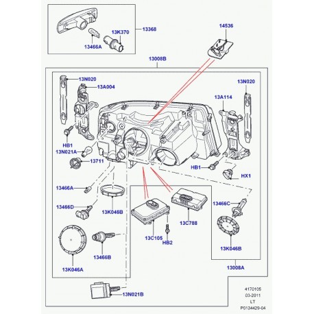 Land rover phare Range Sport (LR012439)