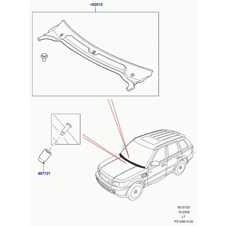 Land rover capuchon protecteur Discovery 3, Range Sport (LR012502)