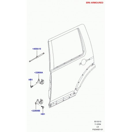 Land rover charniere de porte Discovery 3 (LR012586)