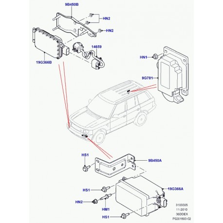 Land rover support Range L322 (LR012689)