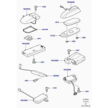 Land rover antenne de toit Discovery 3 (LR012731)