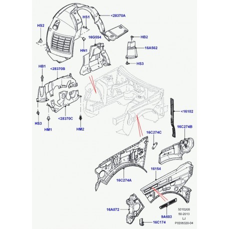 Land rover joue d'aile avant Range L322 (LR012814)