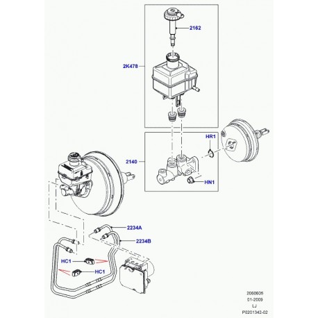 Land rover necess. reparation-maitre cylind. Range L322 (LR012900)