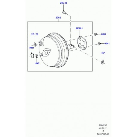 Land rover douille servofrein Discovery 3, Range L322, L405, Sport (LR012903)