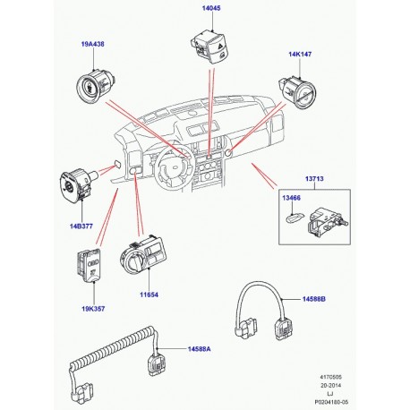 Land rover interrupteur Range L322 (LR012975)