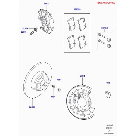 Land rover kit plaquettes de frein Discovery 3, 4 (LR012993)